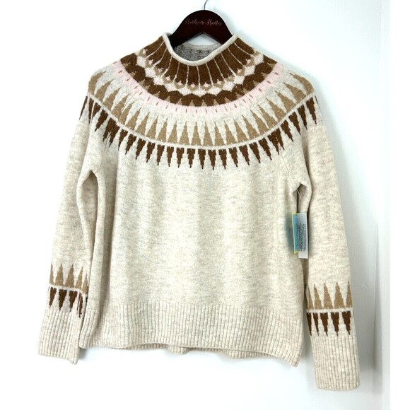 Cece Womens Glamour Melody Antique Beige Mock Neck Sweater Small New With Tag R2 - Picture 2 of 13